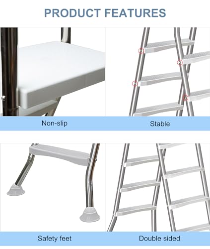 Escalera para piscina elevada 52'' con 4 peldaños miniatura 4