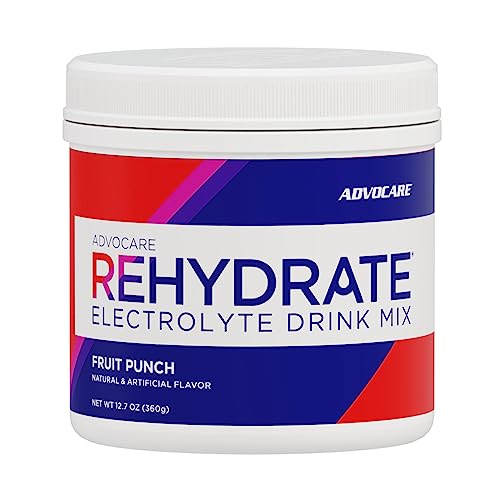 Image of AdvoCare Rehydrate - Electrolyte Drink Mix - Includes Magnesium, Sodium, Potassium & Calcium - Antioxidant & Amino Acid Fortified - Supports Hydration & Recovery - Fruit Punch, 12.7 oz