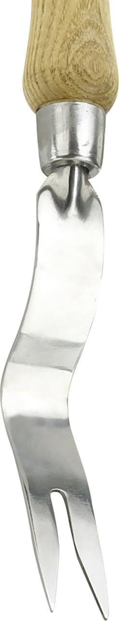Kent & Stowe Hand Root Puller - Stainless Steel Grass and Earth Weed Remover with Ash Handle, Length 30 cm