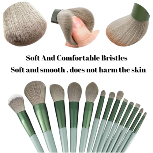 Image of LAVENUST 24-Piece Professional Makeup Brush Set - Premium Foundation, Eyeshadow & Blending Brushes for Flawless Makeup Application (Green)