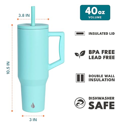 Image of Elemental Spill Proof 40oz Insulated Tumbler with Handle & Straw Travel Mug