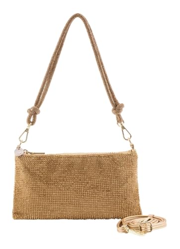 Pochette Hallila Pouch Gold petit sac à main doré chic pochette de soirée femme
