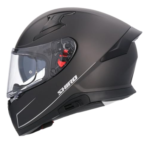 Casco Shiro Integral Katana Solid Monocolore Nero Opaco Completamente Omologato 22.06 (M 57/58)