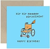Old English Co. Birthday Cards for Dad - Hilarious Birthday Card for Men and Women - Hip Hip Replacement Joke Rude Birthday Card for Dad, Grandad, Stepdad, Mum | Blank Inside