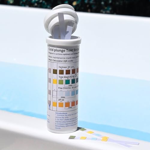 4-in-1 Cold Plunge Comprenhensive Water Quality Test Strips, Smart QR Code Testing, Measures Caplide Water-Cleaner Levels. 100 Test-Strips