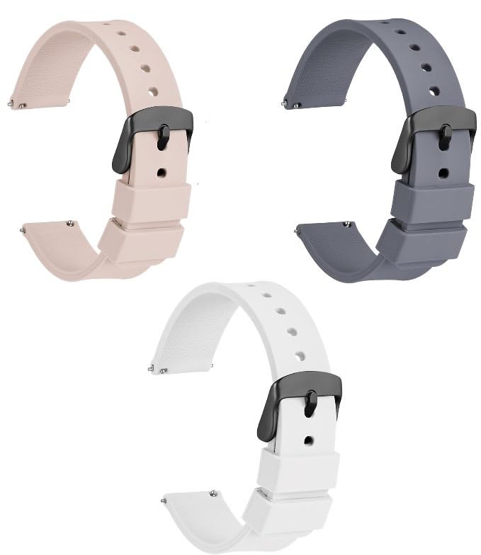 TKM 3 Pack Adjustable Silicone 20mm Watch Strap Bands Compatible for Amazfit Bip, Amazfit GTS, Galaxy Watch Active 2, Gear S2 Classic, Samsung Gear Sport Watch Straps.(WATCH IS NOT INCLUDED) (B09FHQW1GR) Amazon Price History, Amazon Price Tracker