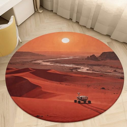 Tapete Redondo Coral Velvet 3' Antideslizante TPR Rojo miniatura 1