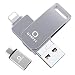 Produktbild Qarfee USB Stick 64GB für iPhone, USB Speicher iPad Speichererweiterung für iPhone Handy Tablet und PC USB 3.0 Flash Laufwerk kompatibel mit iPhone iPad/USB/Micro USB/Type C Anschluss Grau