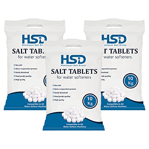 HSD Water Softener Tablets Removes Odors, Limescale & Residue, Deep Clean Units: 10kg Tablets Size: 1 Pack, Pack of 10kg salt tablets For Everyday Clean and Shine (Pack of 3)