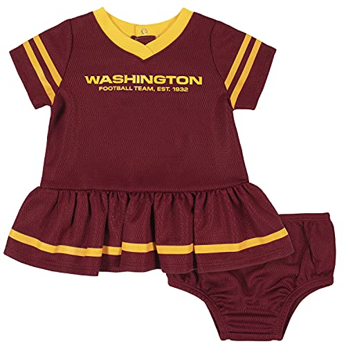 NFL Washington Football Team Team Jersey Dress and Diaper Cover, red Washington Football Team New, 3-6 Months