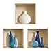 Produktbild Die entfernbaren Nisha Art Magic 3D-Vinyl-Wandabziehbilder zum Selbermachen, 3er-Set, Blaue und weiße Vasen
