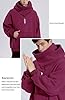 Eocicvvi Hoodies for Men Cowl Neck Hoodie Fleece Pullover Sweat Hood Long Sleeve Sweatshirt Casual Pullover Fall Winter Loose Fit Tops with Embroidery(Red,5XL) #3