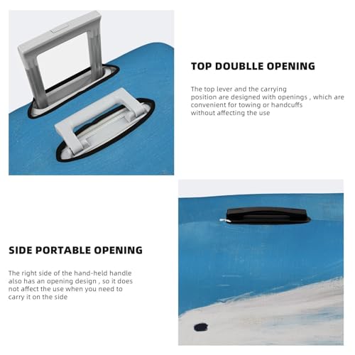 Cute Ghost On Blue Halloween Elastic Travel Luggage Covers Dustproof Scratch-Resistant Suitcase Protector Fit 22-24 Inch3