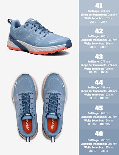 RevolutionRace Daytrek Walking Shoes für Herren, Leichte und Atmungsaktive Wanderschuhe, Captain's Blue, 42