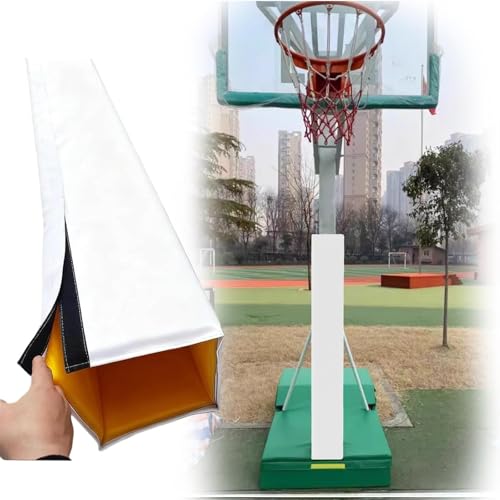 Square Gym Wall Pads - Outdoor Crash Pad Cover for Basement Columns, Safety Cushion Covers for Basketball Hoops, Canopy/Lamp Posts & Electric Poles - Durable Protection Pads(White,H-4FT-4 X4)