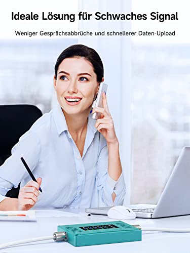 ANNTLENT Handy Signalverstärker für Alle Europäische Betreibers GSM UMTS LTE Verstärker 800/900/1800/2100/2600 MHz 2G 3G 4G Repeater Sprachanruf und Daten verbessern