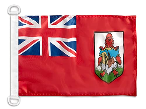 AZ FLAG Bandera Nautica de Bermudas 45x30 cm - Pabellón de Conveniencia Bermudeña 30 x 45 Cm, Bandera de Barco con anillas