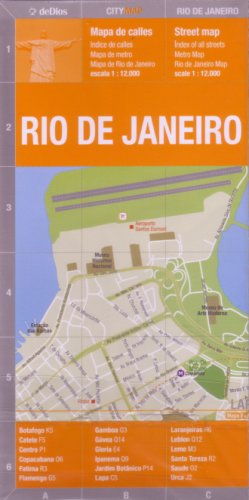 Rio de Janeiro (City Center) Map by deDios (City Map) (Spanish and English Edition)