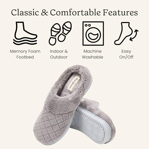 Image of Dearfoams Women's Memory Foam House Slippers - Libby Terry Clog With Wide Widths