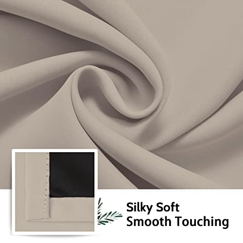 Image of SimpleHome 100% Blackout Curtains for Bedroom,Thermal Insulated Natural Grommet Window Drapes Room Darkening Curtains for Living Room with Black Back,42 x 63 Inch,2 Panels