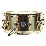 DW Collector's Series Metal Snare Drum - 6.5 inch x 14 inch, Polished Brass with Gold Hardware