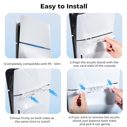 Generic Suporte horizontal Host compatível com Playstation 5 Slim transparente acrílico suporte base