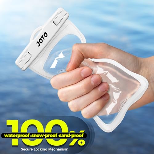 Image of JOTO Up to 7 inch Universal Waterproof Phone Case for iPhone 17 Air 16 15 14 13 12 11 Plus Pro Max, IPX8 Cellphone Dry Bag XR X SE, Galaxy S23 S22 S21 S20+ S20 S10 Plus Note, Pixel -White