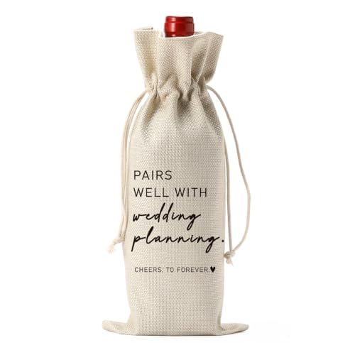 Image of Engaged Engagement Bridal Shower Gifts for Couples Women | Wedding Planning Wine Bag Engagement Party Decorations for Bride Pairs Well With Wedding Planning Wine Accessory Sets