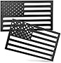 2PCS 3D American Flag Emblem Decal Cut-Out, 3MM Matte Black Bumper Stickers Decal, Car Exterior Accessories for Car Truck SUV, Acrylic Cut-Out Car Sticker