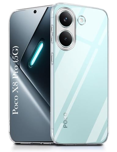 Image of Jkobi Silicone Back Cover Case for Poco X8 Pro (Clear Shockproof Case with Camera Protection | Soft and Flexible | Transparent)