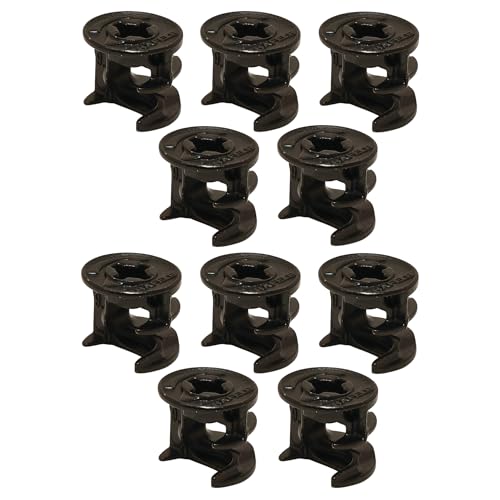 cyclingcolors 10x Dado per giunto eccentrico connettore ricambio per collegamento mobili cassetti armadi scaffali, nero senza bordo 15x29mm