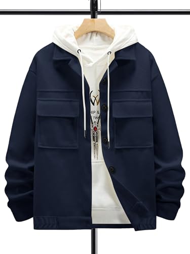 Image of Noble Monk Men's Regular Fit Solid Sweatshirt | Cargo Pocket | Full Sleeve |Stylish Sweatshirt for Men