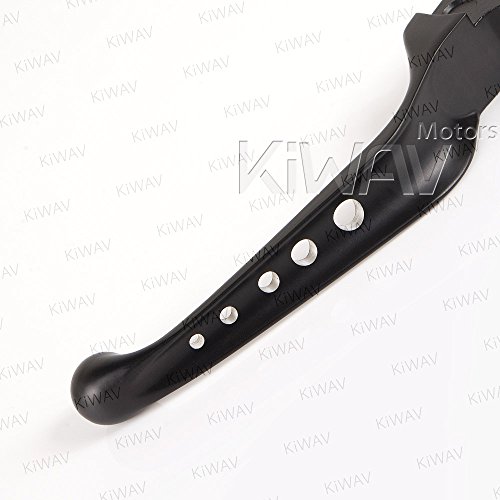Kiwav Ergonomic Black & Chrome Dual Color Aluminum Levers Hand Control Compatible For Harley 96-07 Dyna Sportster Touring #TOP2