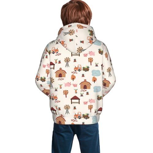 Cartoon Village Map Kid Hoodies Boys Sweatshirts Girls Pullover with Pocket4
