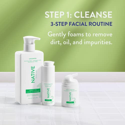 Native Sensitive Face Wash, Facial Cleanser With Aloe And Vitamin B3, Daily Face Cleanser For Sensitive Skin, 2-Pack, 12Fl Oz #TOP2