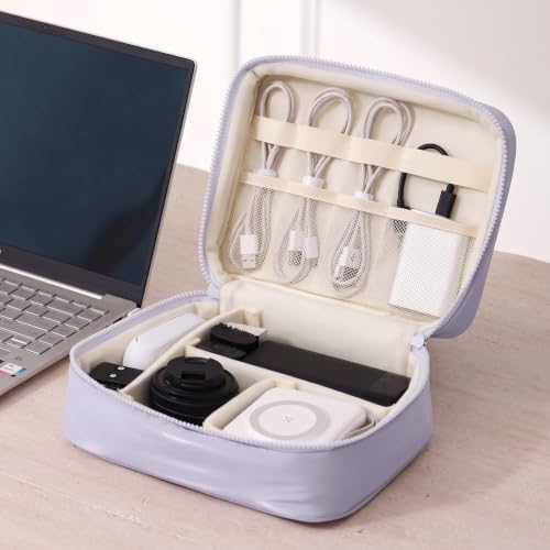 Image of WEMOL Travel Fashion Cosmetic Organizer Storage Bag, Soft Padded - Lavender