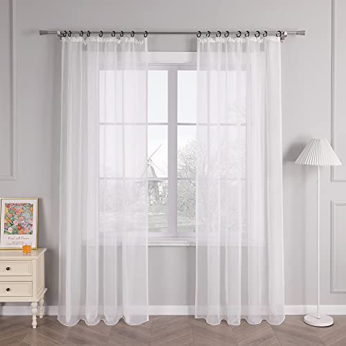 HongYa 1er-Pack Uni Gardine Transparenter Voile Schal Vorhang mit...