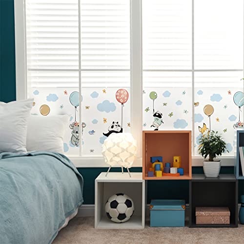 Happy Animals Opaque Window Film Privacy Sticker for Window & Shower Door 40 x 200 cm, Flying Animals, H40 x L200 cm - Image 3