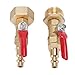 Keenso Brass Winterize Blowout Adapter RV Water System Tool Quick Connect Plug Ball Valve for Trailer Boats Campers with Precise Waterflow Control