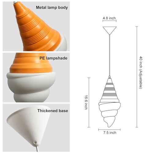 Image of Ice Cream Chandelier Spiral Cone Decorative Pendant Light Fixture, DIY Hanging Lighting Fixtures for Kitchens, Dining Rooms and More