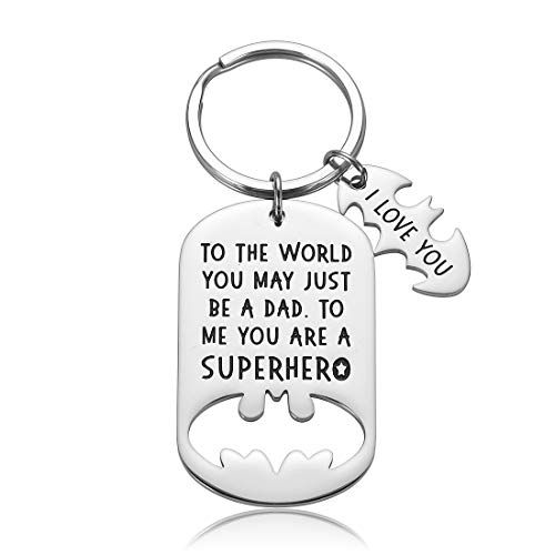 Gift For Dad From Daughter Son Fathers Day Present For Daddy Husband Stepdad From Kids Wife Stepdaughter Birthday Valentines Christmas Keychain Gifts Men Him Wedding Anniversary I Love You Keyring #TOP4