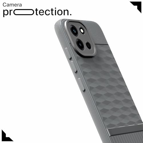 Image of Pikkme Back Cover for OnePlus Nord 6 5g Camera Protection 3D Hexa Cube Design Silicone Protective Bumper Case (Grey)