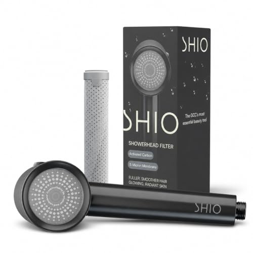 SHIO Shower Head Filter | High Pressure | Two-stage Filtration | Removes Chlorine Heavy Metals Bacteria and Impurities | Lightweight & Durable | Hair Protection & Skin Care | Graphite Grey