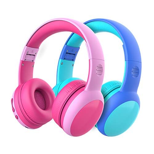 gorsun bluetooth kids headphones with 85dB limited Volume, Children's Wireless Bluetooth Headphones, Foldable bluetooth Stereo kids headsets - 2Pack New Version