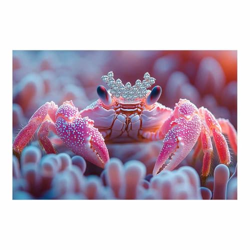 Costume d'animaux sur toile crabe rose étincelant TERUEA décoration murale 70x100