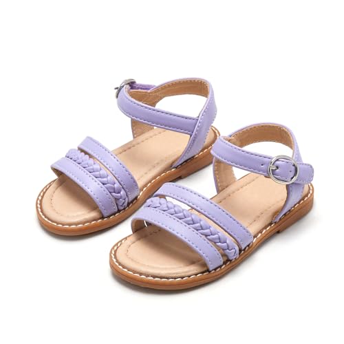 Image of ESTINE Toddler /Little Kid Girls Dress Cross Strappy Open Toe Sandals Princess Flats Summer Flower Girl Shoes
