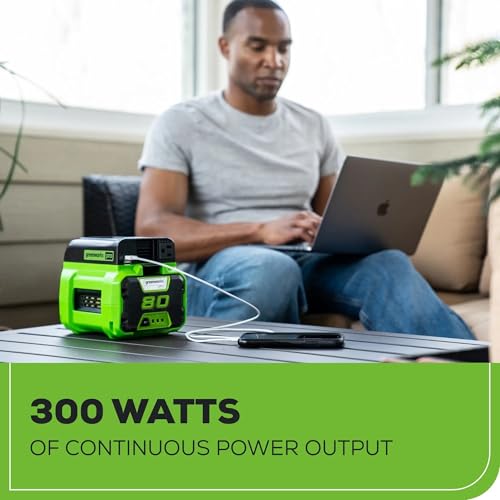 Greenworks Pro 80V (300 Watt) Power Inverter, 120V AC, for Charging Small Electronics, Smart Phones, Tablets, Small Televisions, Tool-Only, IV80A00 by Greenworks - Image 4
