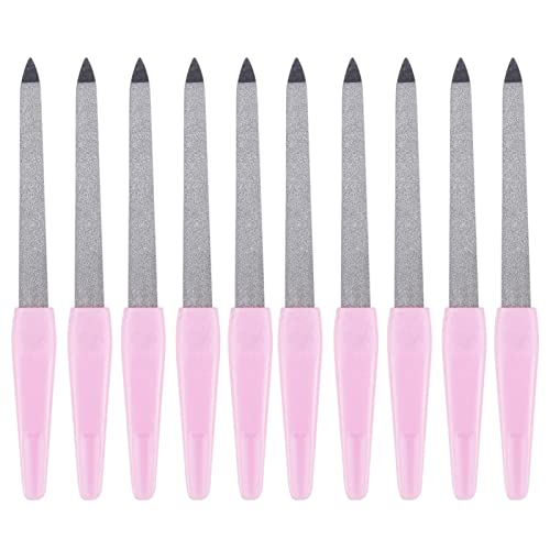 Lot de 10 limes à ongles professionnelles en métal avec poignée antidérapante pour salon et maison