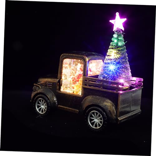 OFFSCH Santa Claus Figurine Glowing Christmas Tree Tabletop Light for Holiday Decor Unique Christmas Scene Prop for Home Desk Shelf Decoration