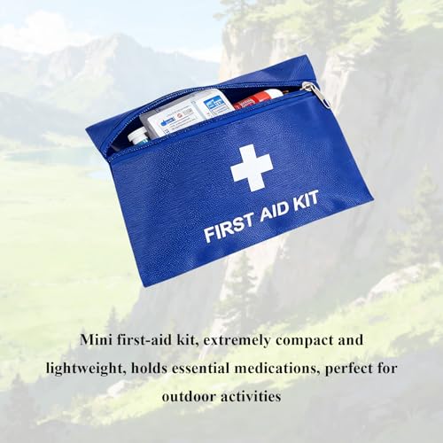 Image of First Aid Bags Empty,Mini First Aid Pouch Empty,Mini First Aid Kit Bulk,Zipper Pouches for Emergency,Travel and Outdoor (Blue 12 Pack, 5.5 * 7.8 inch)